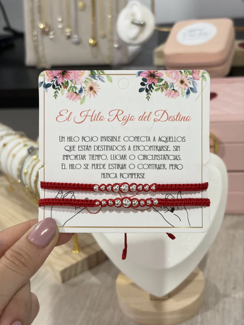 Pulseras Roja Plata X2
