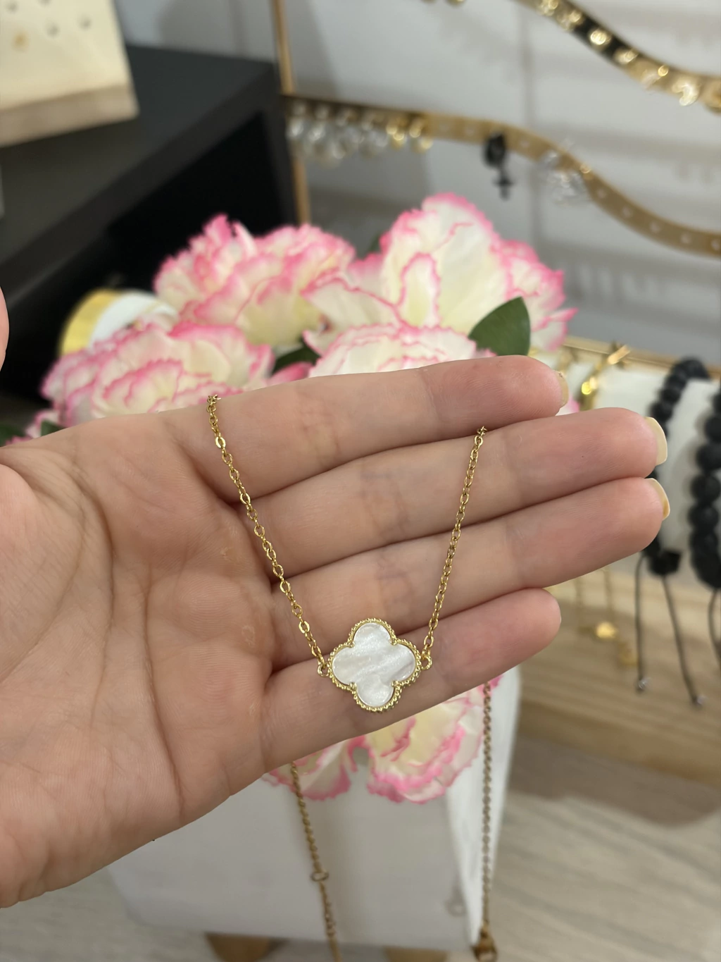 Cadena Trebol blanco